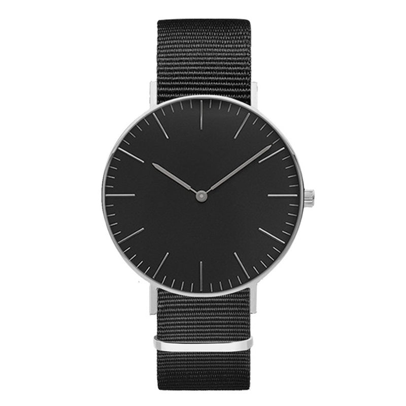 Steel strap watch double needle rose gold ultra-thin quartz men's watch