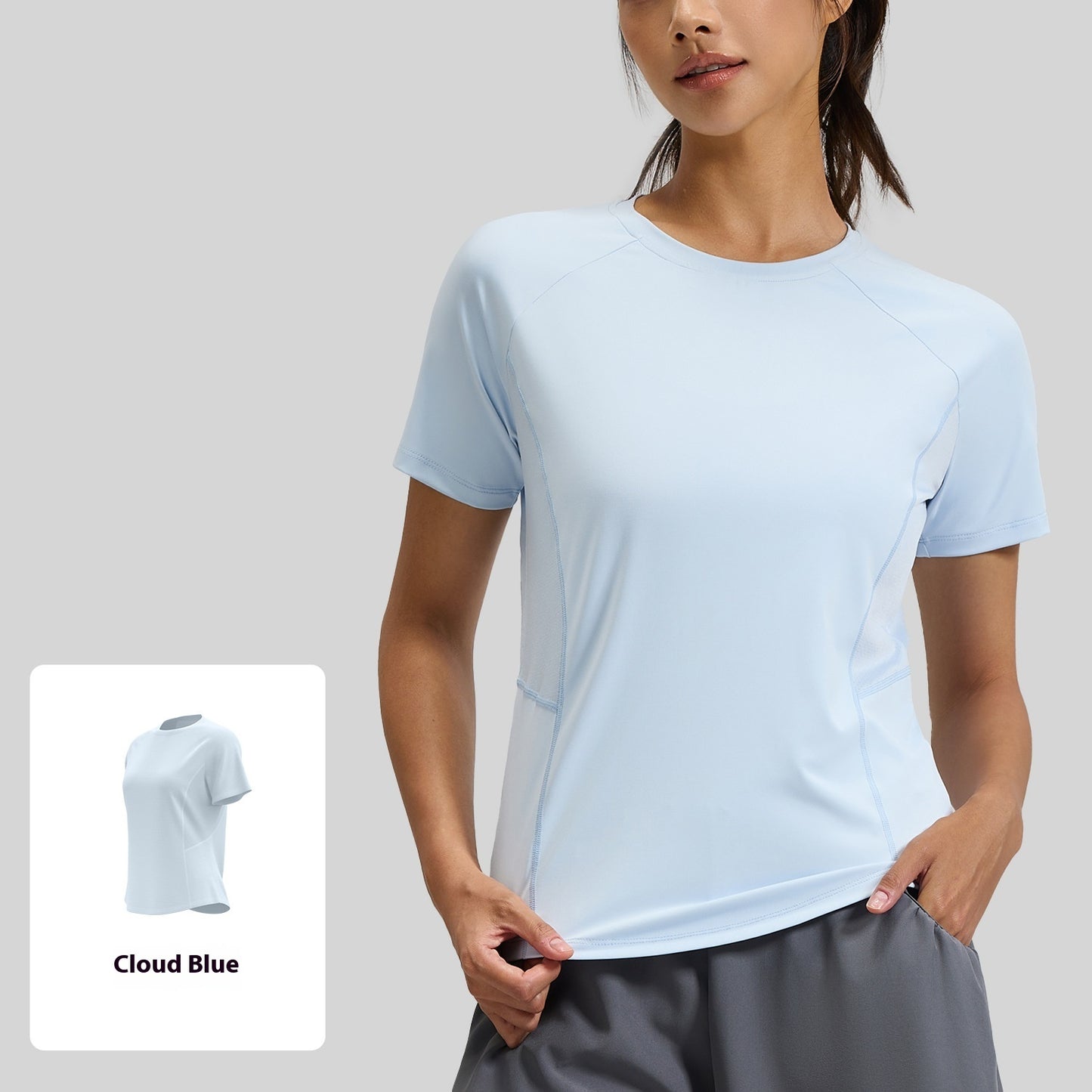 Outdoor Running Breathable Quick-drying Exercise Short Sleeves T-shirt For Women