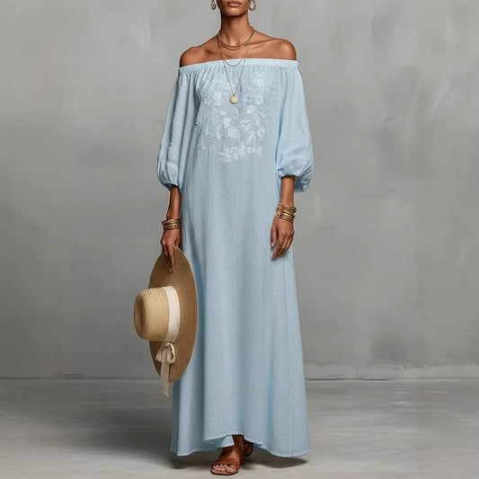 Off-shoulder Long Dress Vacation Dress