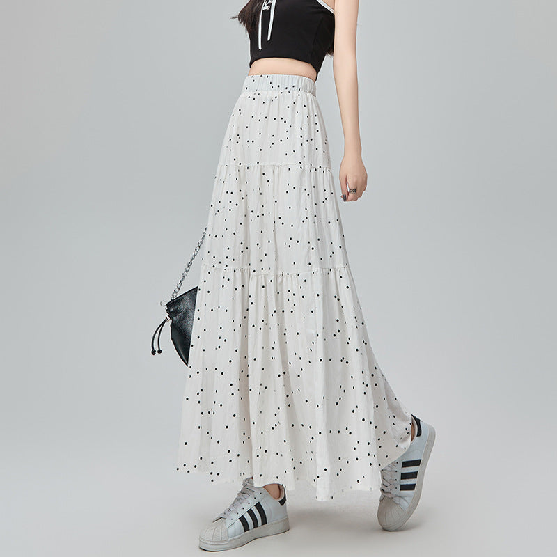 Polka Dot Stitching Skirt Women's Summer