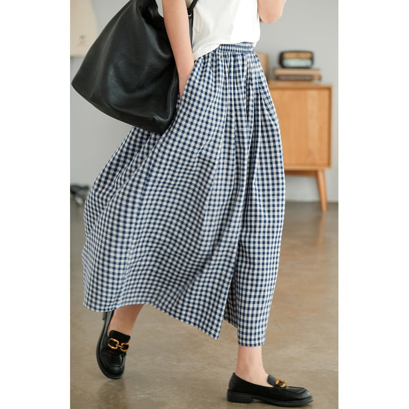 Wide Leg Culottes Plus Size Loose Cotton And Linen Comfortable Casual Pants