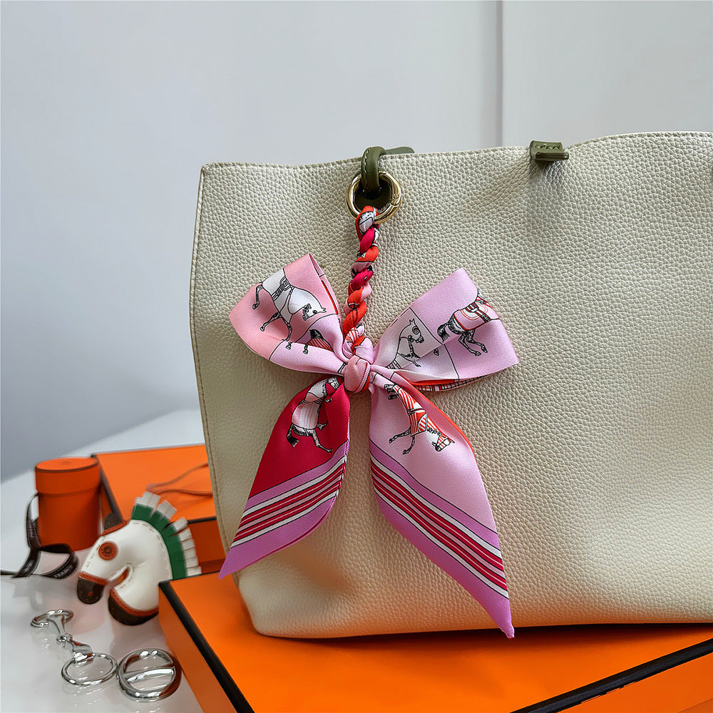 Women's Polyester Bag Decorative Scarf Pendant
