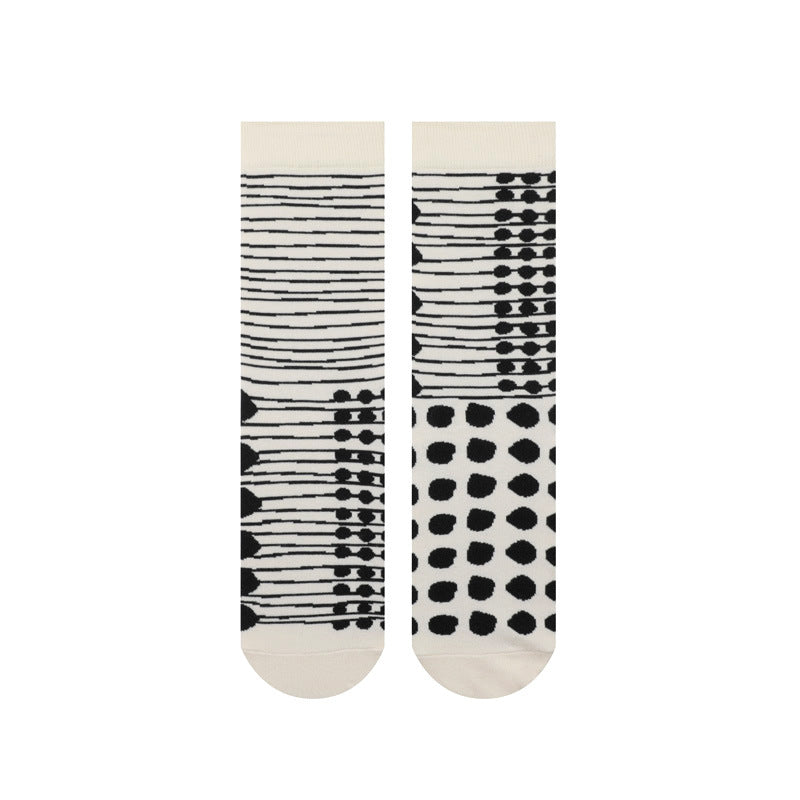 Houndstooth Pure Cotton Mid-calf Length Socks