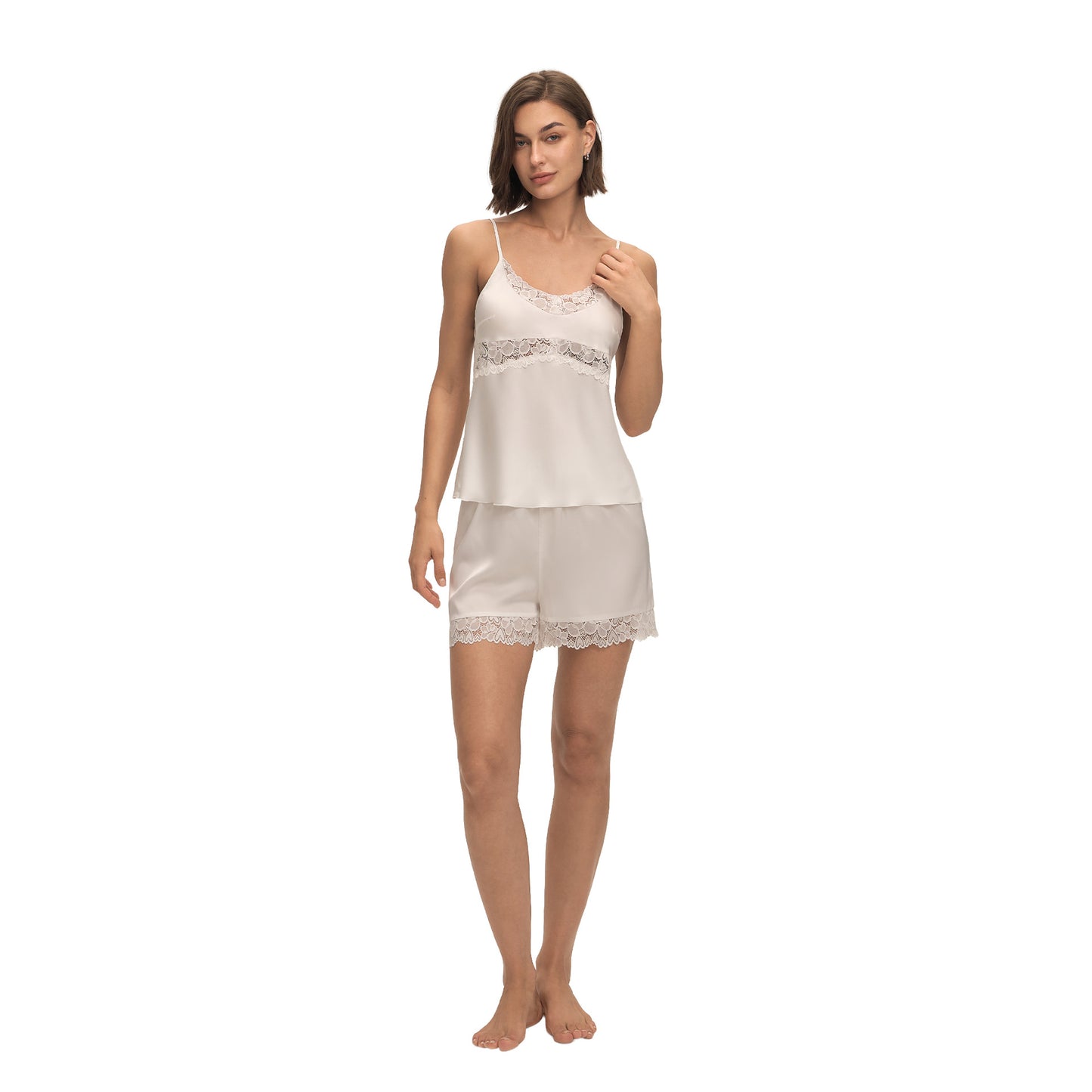 Womens Two-Piece Suspender Shorts Pajama Set Summer Loungewear Set