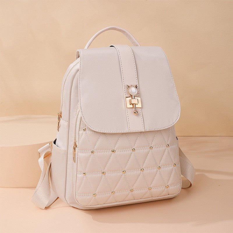 Women's Nylon Rhombus Large Capacity Travel Backpack
