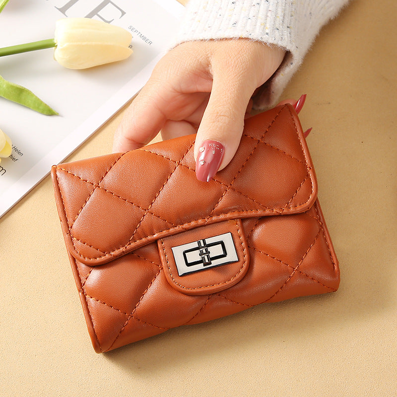 Women's Classic Style Rhombus Wallet Short Clutch