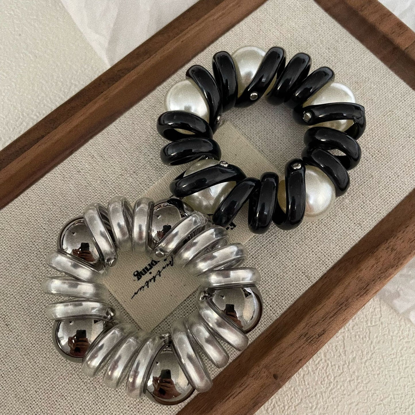 Simple Pearl Phone Line Hair Ring