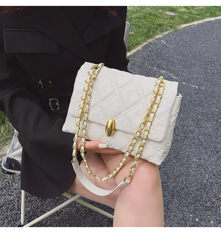 Dame Modetaske, Enkel Ensfarvet Rhombus Kæde Skuldertaske/Crossbody Taske