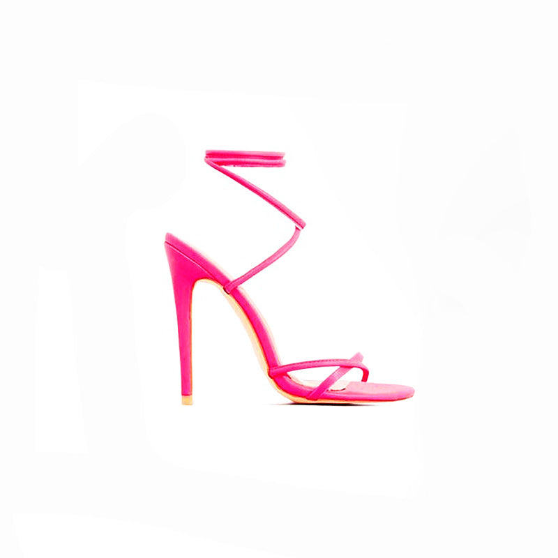 Lace-up high-heeled sandals women's shoes