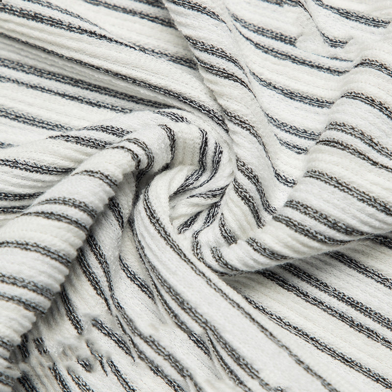 Loose Striped Solid Color Couple Short Sleeve