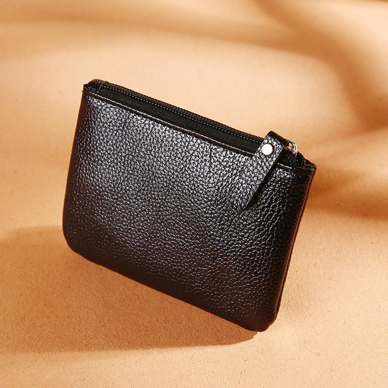 Women's PU Soft Leather Litchi Pattern Shiny Zipper Storage Bag