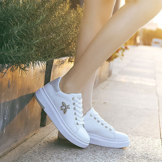 Womens Minimalist Versatile Platform Sneakers