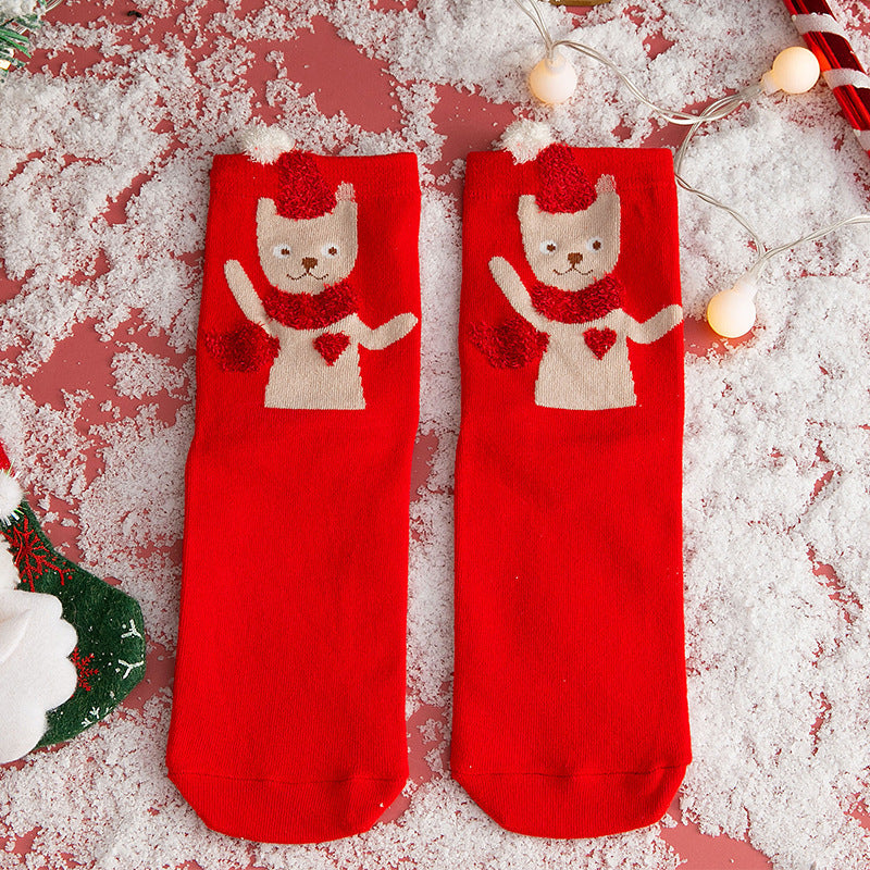 New Christmas Stockings European And American Women's Cotton Straight