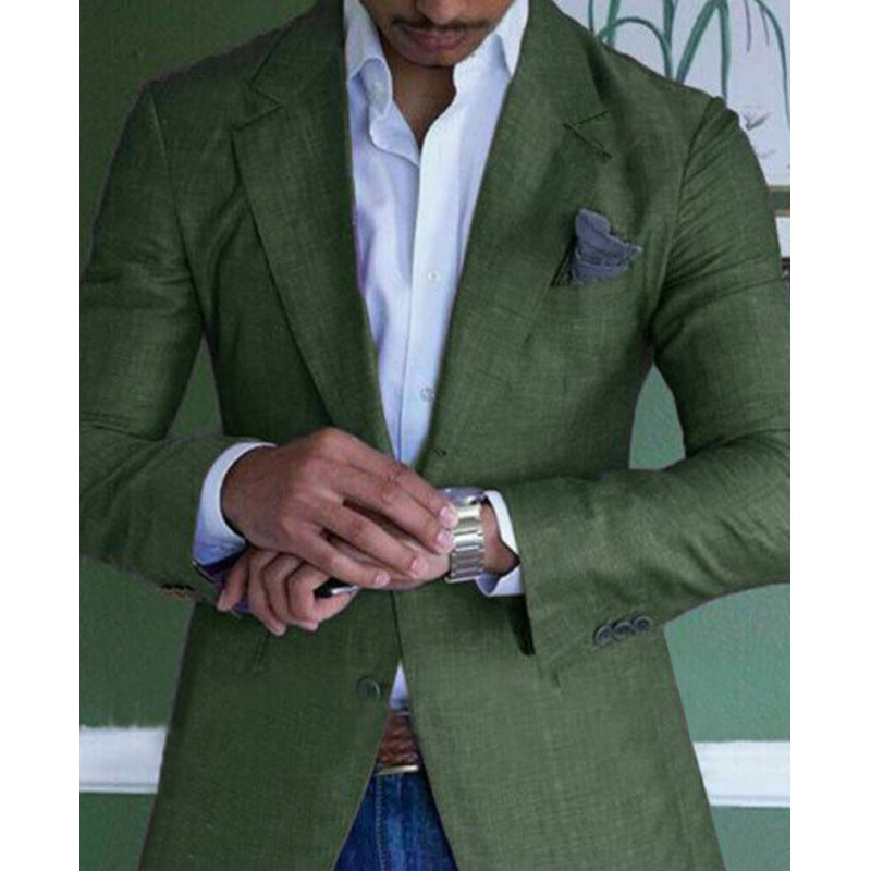 Men's Single Row Two Button Plaid Blazer