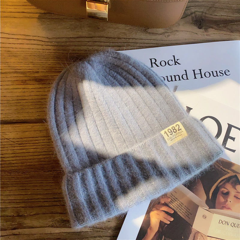 Solid Color Digital Ins Knitted Hat For Warmth