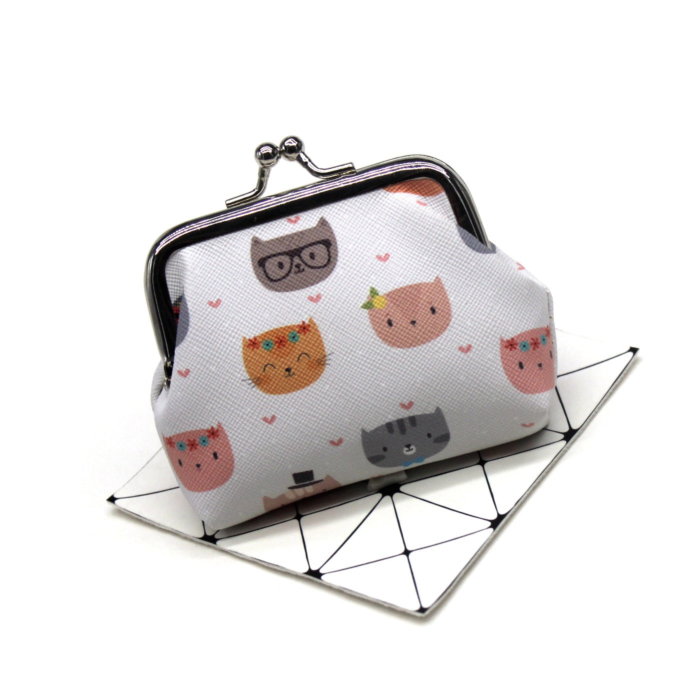 Cat print coin purse