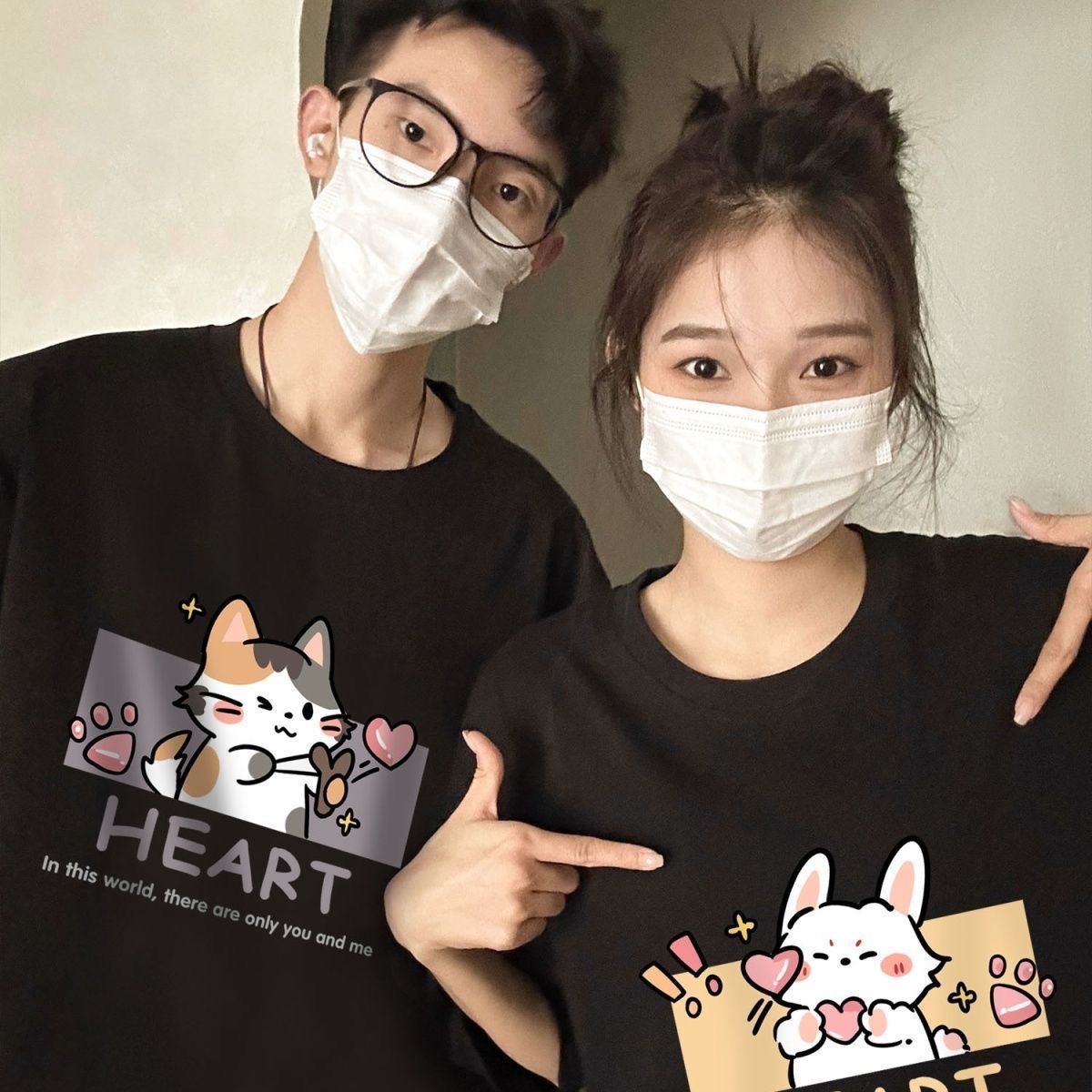 Niche Cartoon Design Short Sleeve Ins Pure Cotton Round Neck Summer Wear