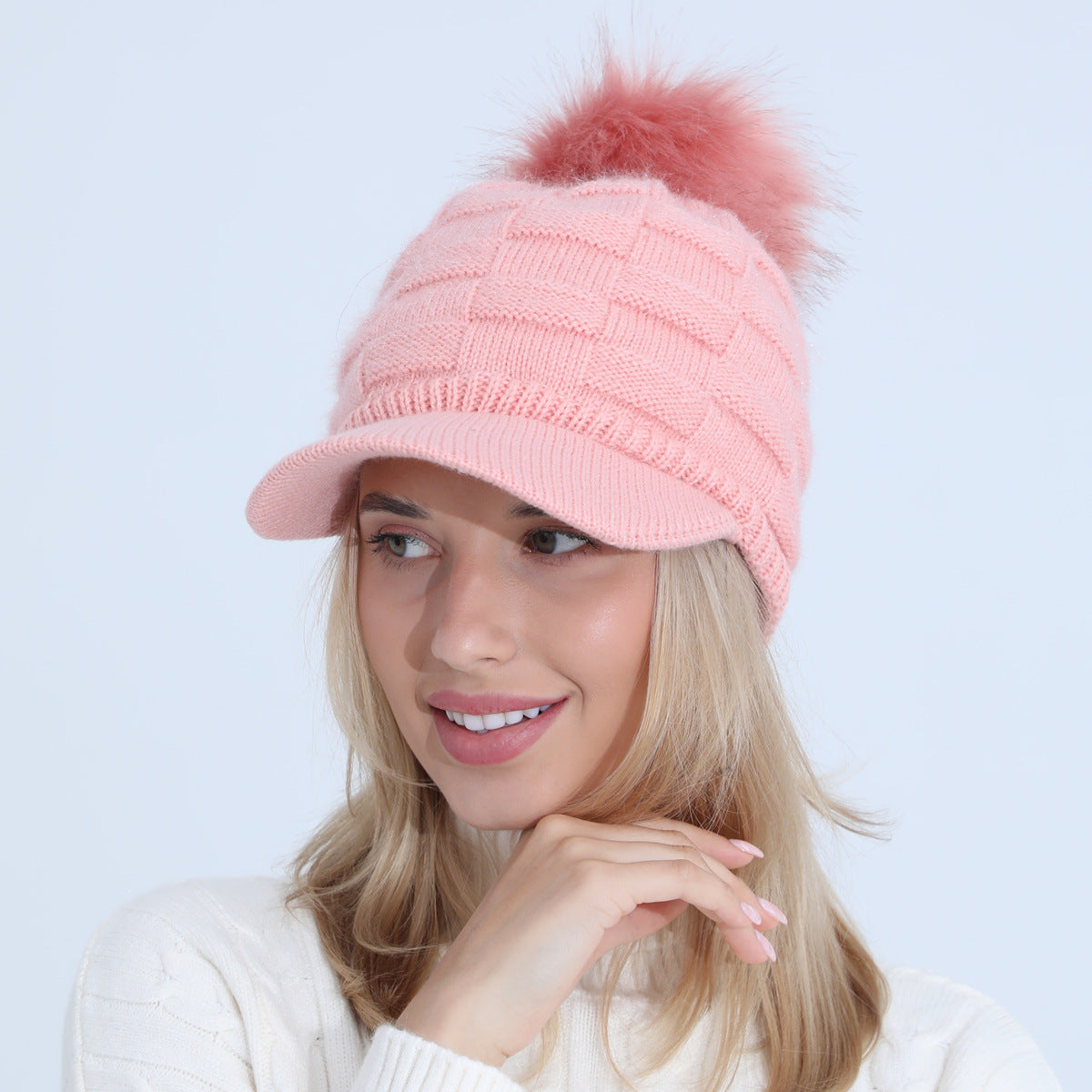 Thick Jacquard Square Knitting Wool Warm Hat