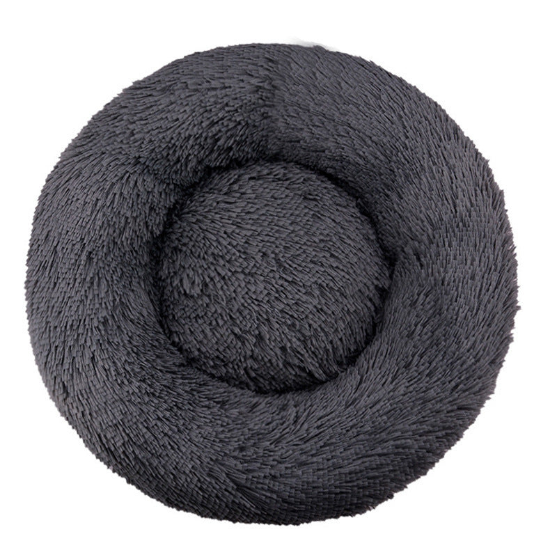 Machine-washable Plush Round Dog Bed