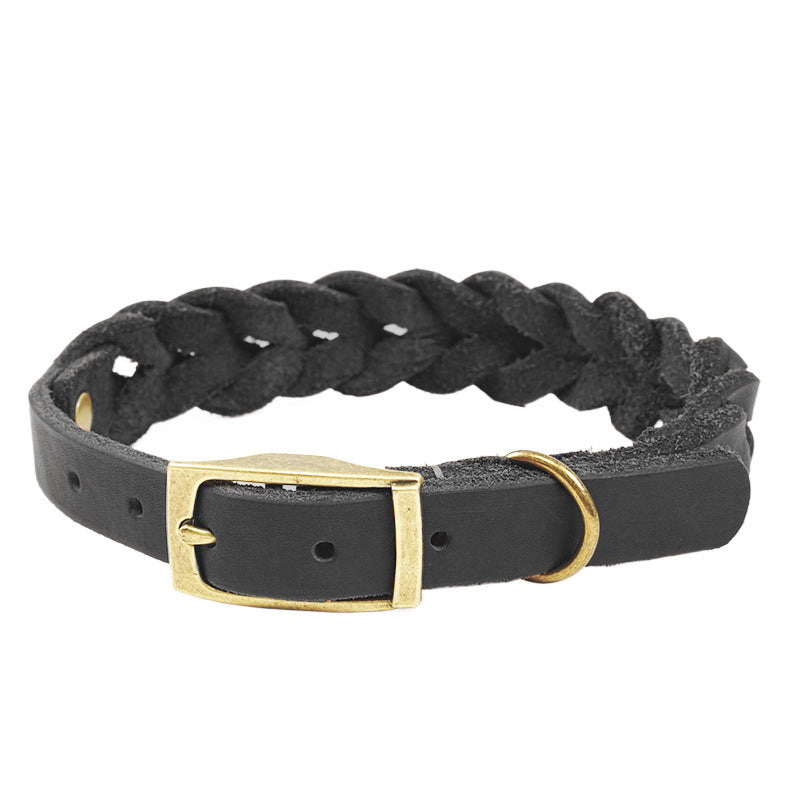 Genuine Leather Dog Leash With Anti-pull Design