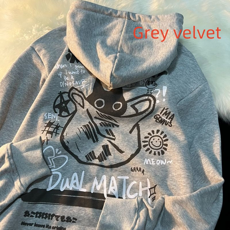 Cotton American Hiphop Fashion Brand Sweater Female Autumn And Winter Loose Korean Ins