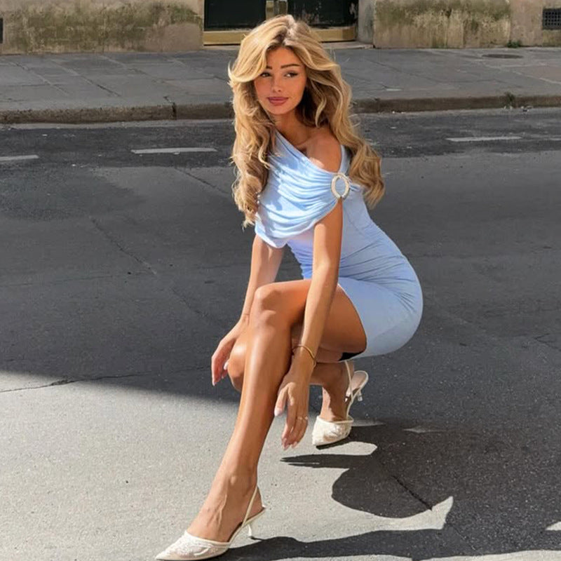 Elegant Solid-color Bodycon Dress