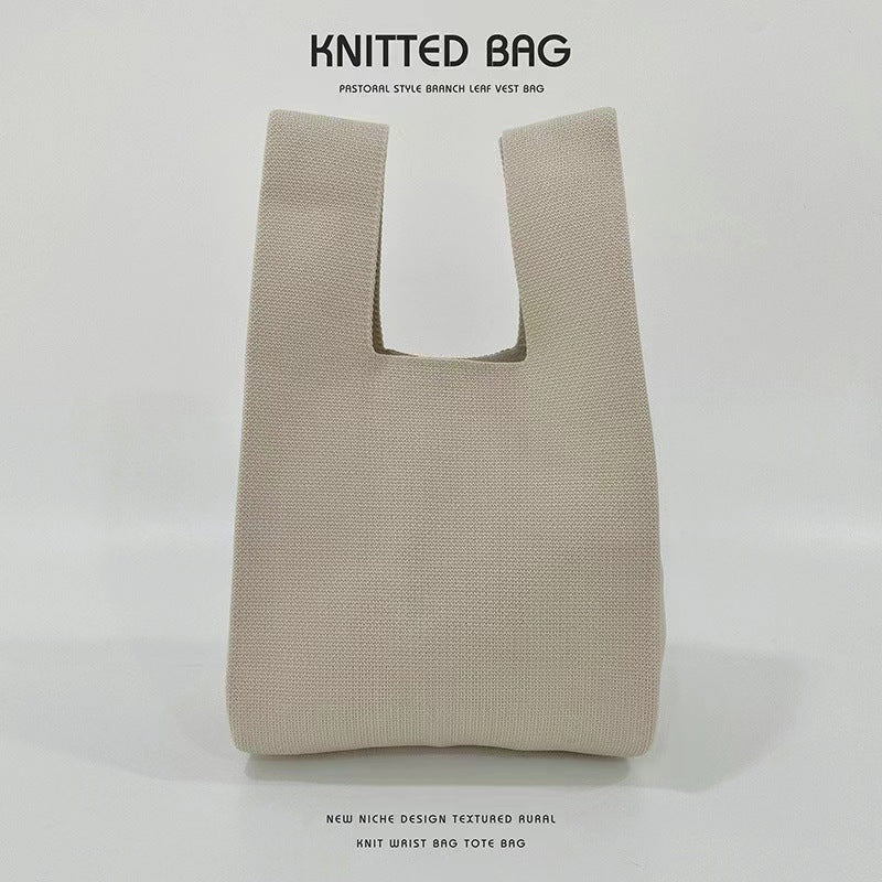 Womens Knitted Yarn Tote Bag Versatile And Easy To Style