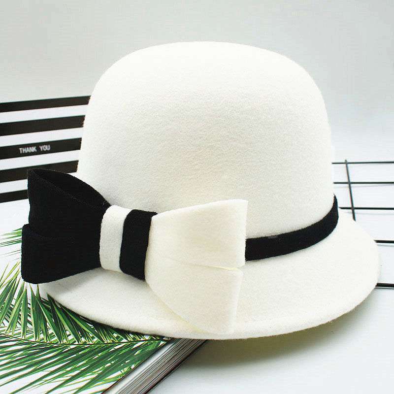 Retro Black And White Flower Fashion Hat Casual
