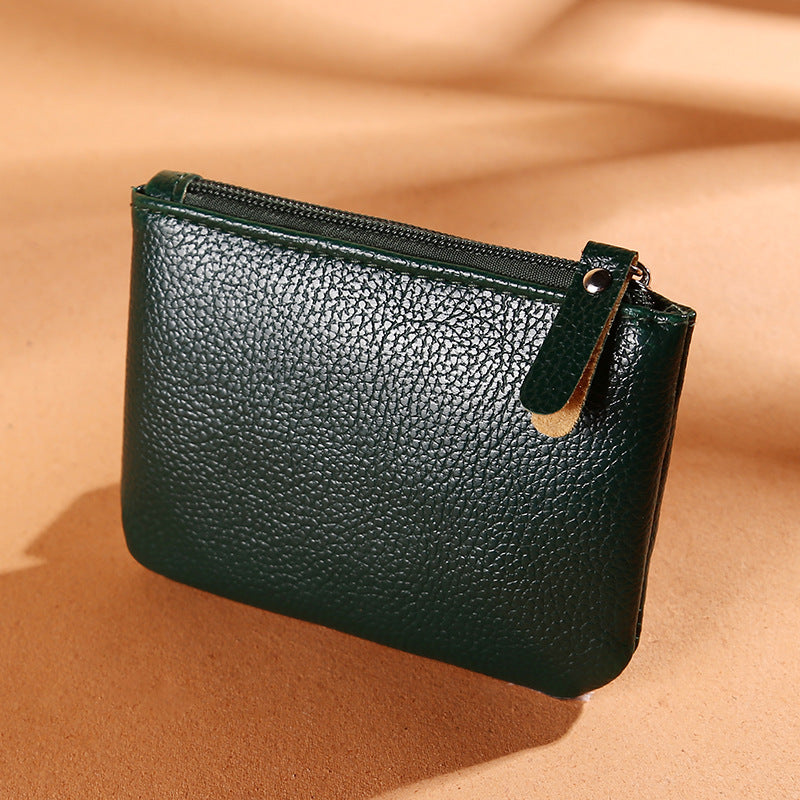 Women's PU Soft Leather Litchi Pattern Shiny Zipper Storage Bag