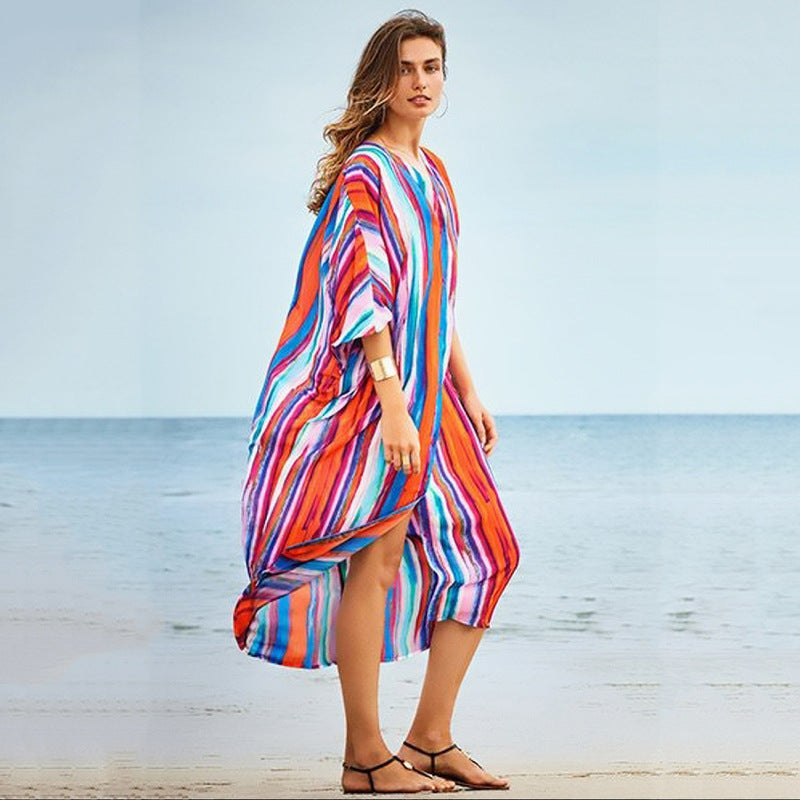 Vacation Robe Sun Protection Clothing Cardigan Beach Jacket Bikini Cover-up Swimsuit Blouse