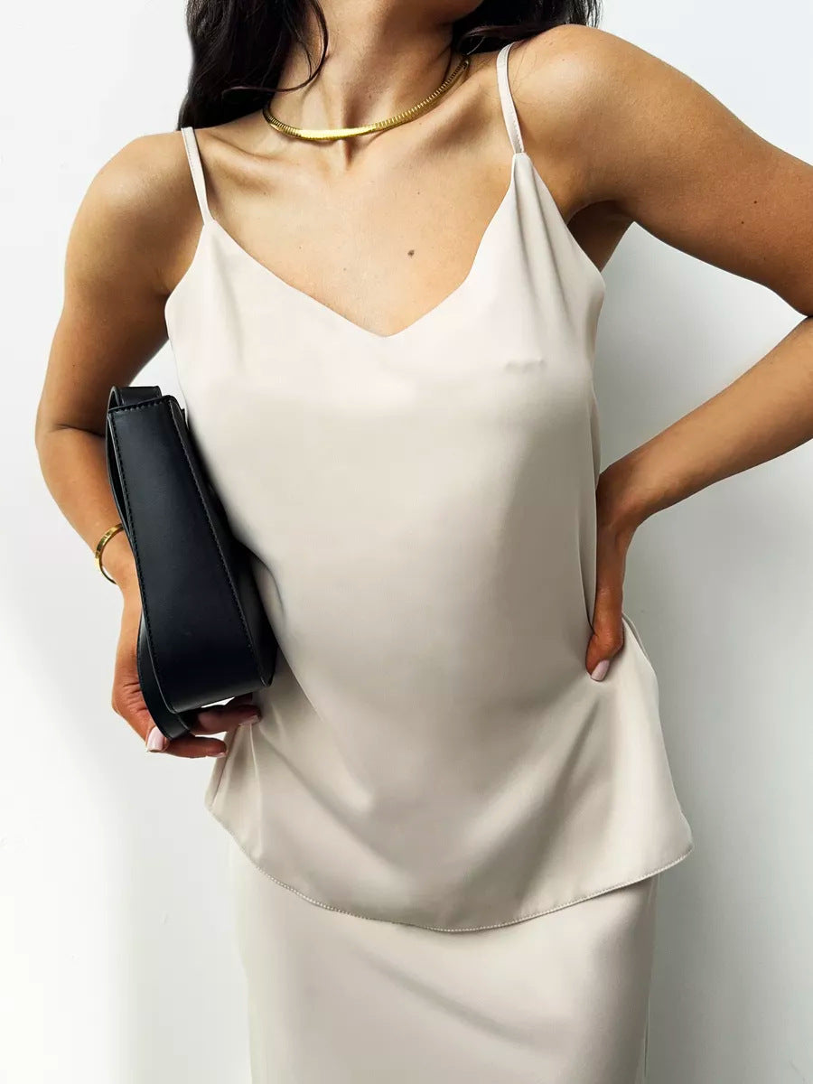 Halter-neck V-neck Sexy Backless Top