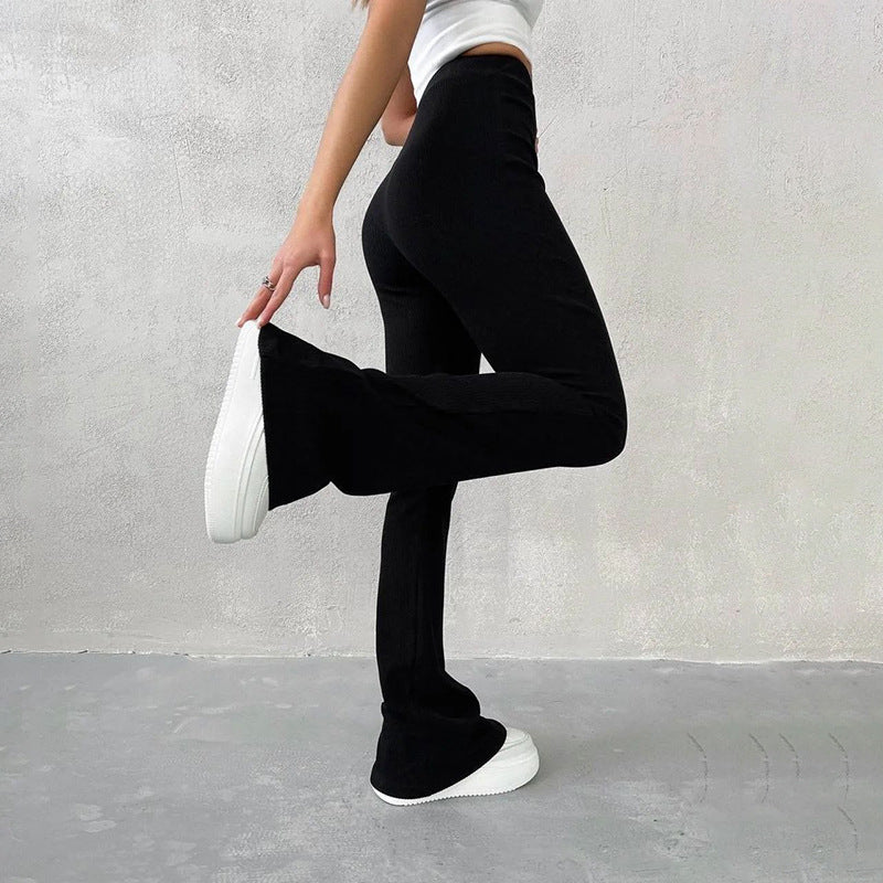 Women's Solid Color Slim Fit Fashion Micro Flared Pants