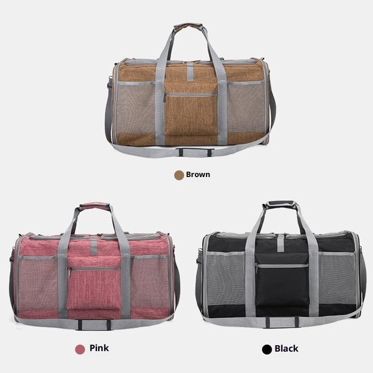 Portable Foldable Universal Wheel Breathable Hand-held Cross-body Large-capacity Pet Bag