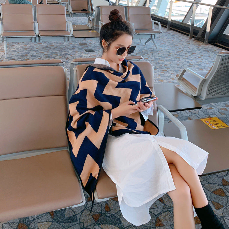 Diamond shaped triangular cape vest