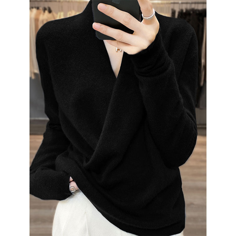 Pure Wool V-neck Women's Sweater