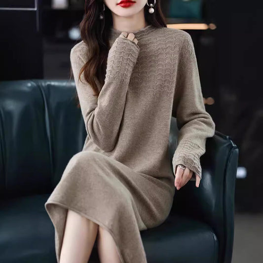 Midlength Knitted Base Sweater Dress