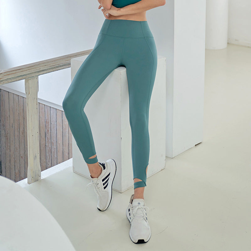 Tight-fitting Nine-point Fitness Pants For Outer Wear