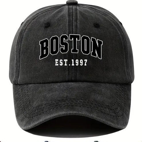 Washed Cotton Letter Baseball Cap