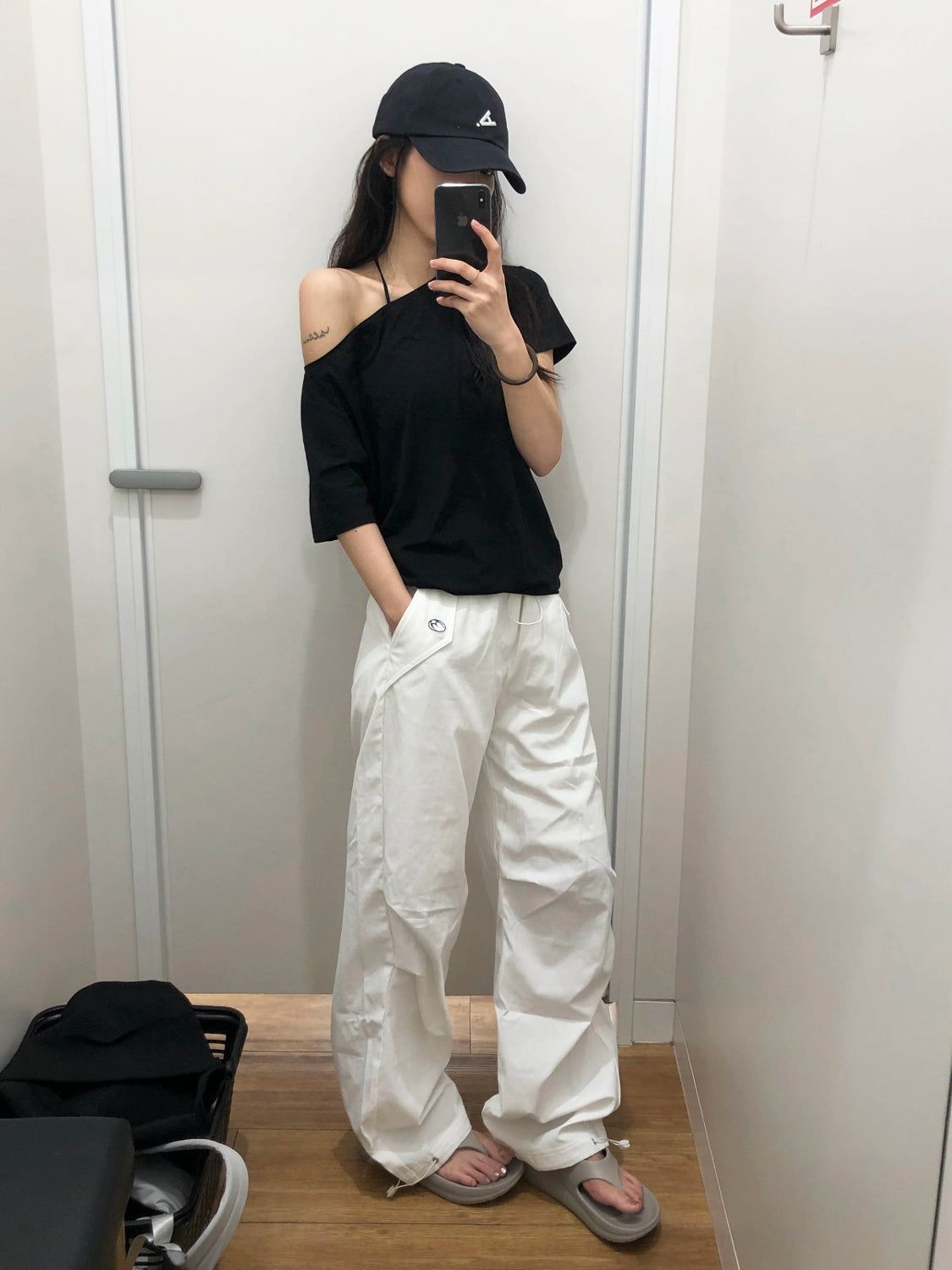 Casual Off-shoulder Shoulder Stacked Two-way Short Sleeve