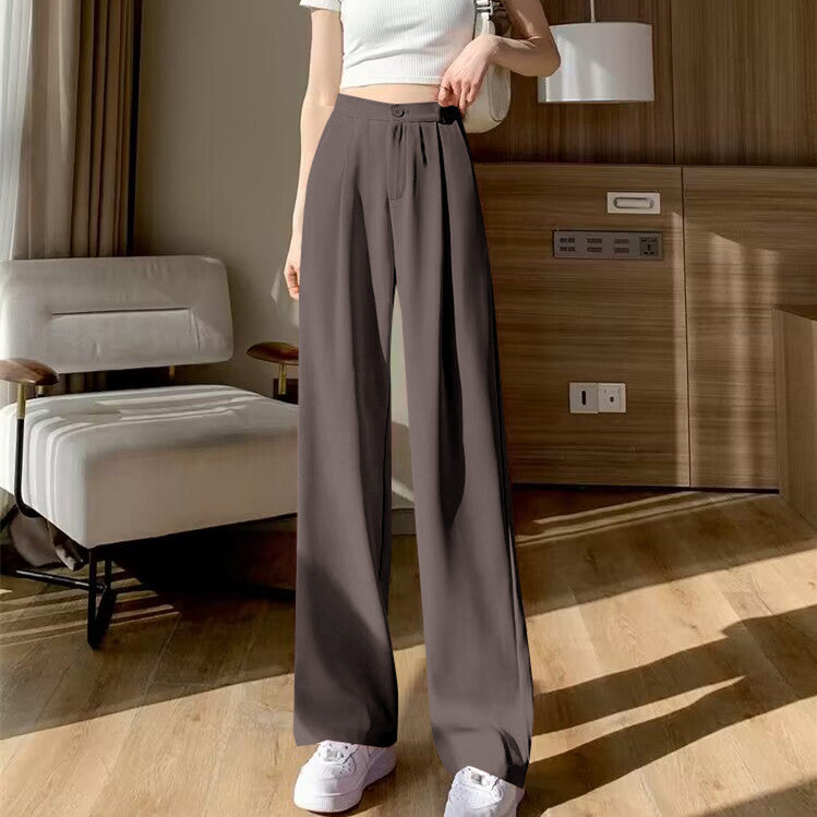 Suit Straight-leg Pants Women's Mid-waist Drape