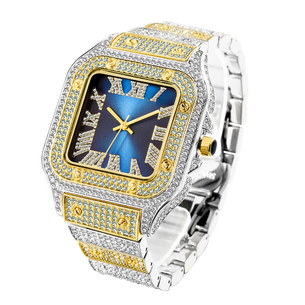 Fashion Hip Hop Diamant Fuldt Diamant Firkantet Herreur