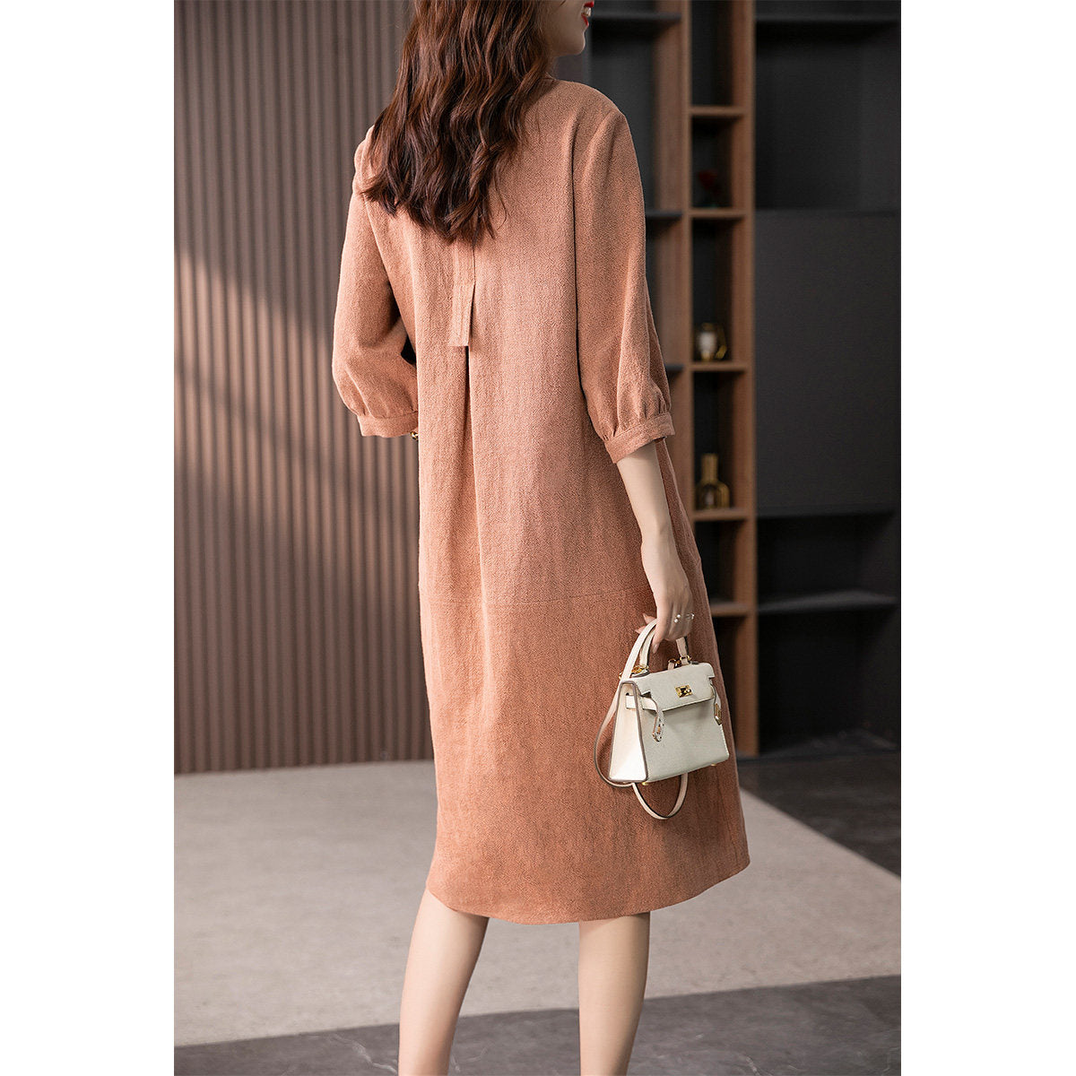 Women's Elegant French-style Linen Shirt Dress