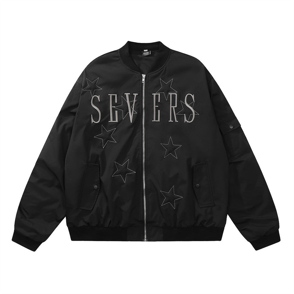 Letter XINGX Embroidered Stand Collar Jacket
