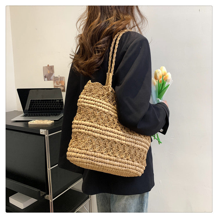 French Vintage Weave Hollow Shoulder Bag