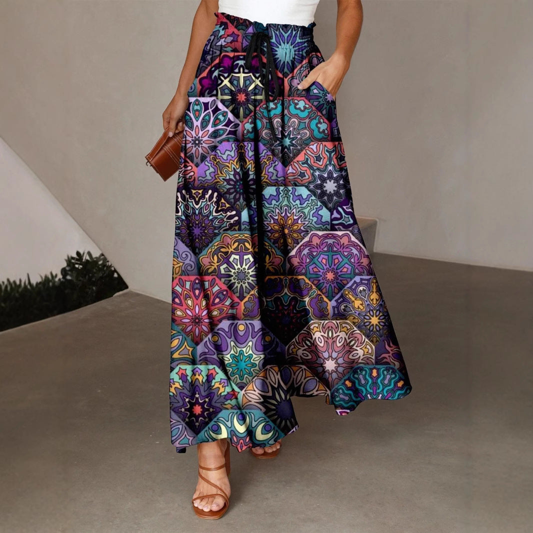 Bohemian Style Printed Women's Fashion Skirt
