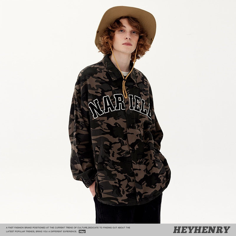 Outdoor Loose American Jacket Autumn Winter Japanese Couple Bf Drawstring Coat Men