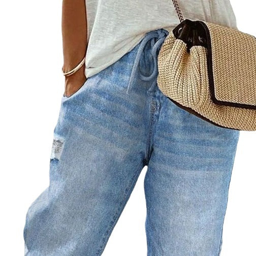 Women's Denim Pocket Elasticated Slacks