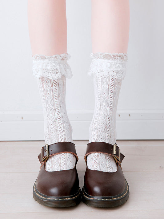 Japanese Lace Hollow Mesh Lace Socks