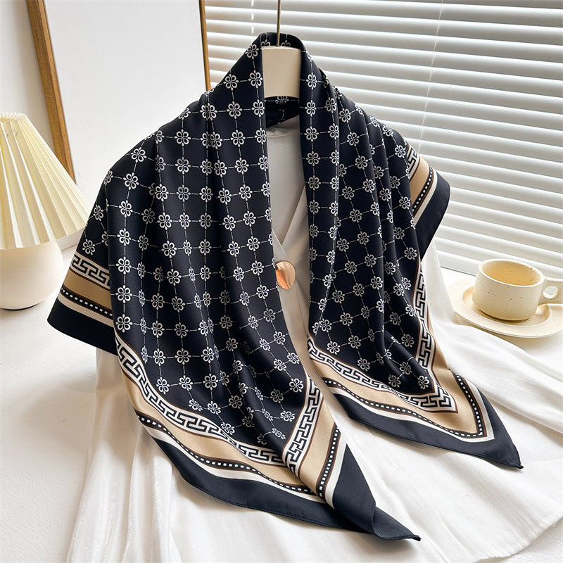 Womens Floral Color-Block Sun-Protective ShawlHijab