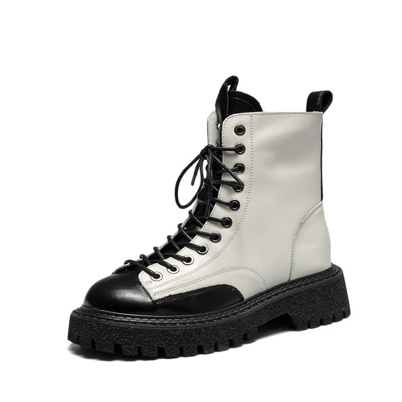 Ins British Style Thick Soled Motorcycle All Match Single Boot